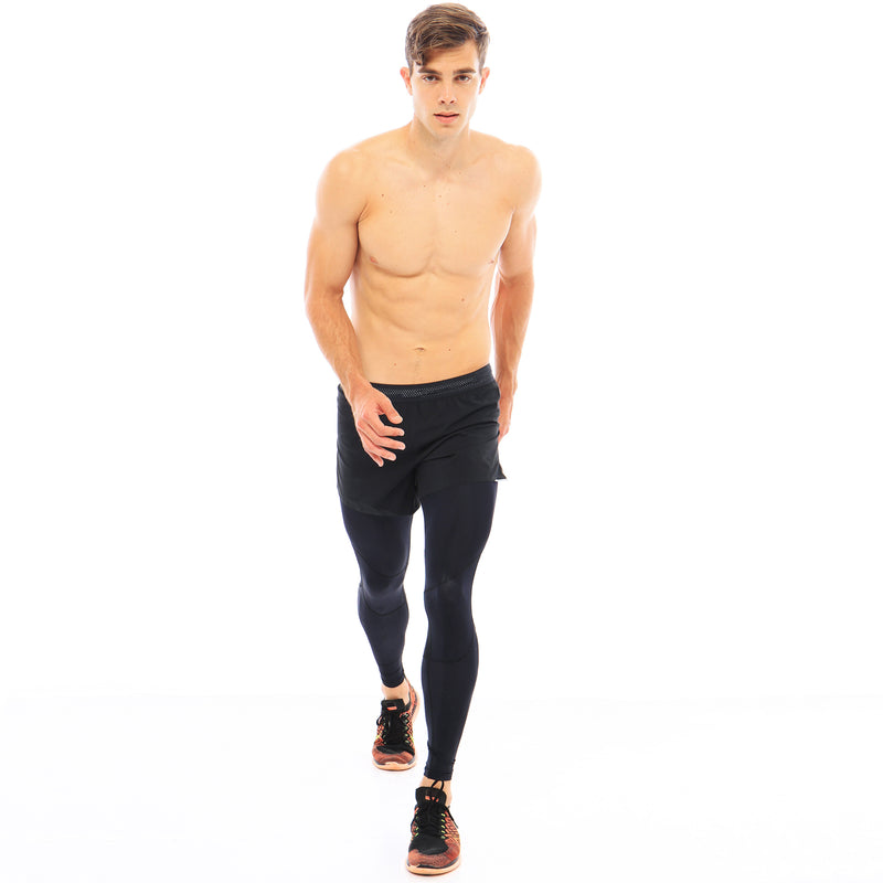 NEVER QUIT Men's Compression Pants, Cool Dry Athletic Workout Running  Tights Leggings